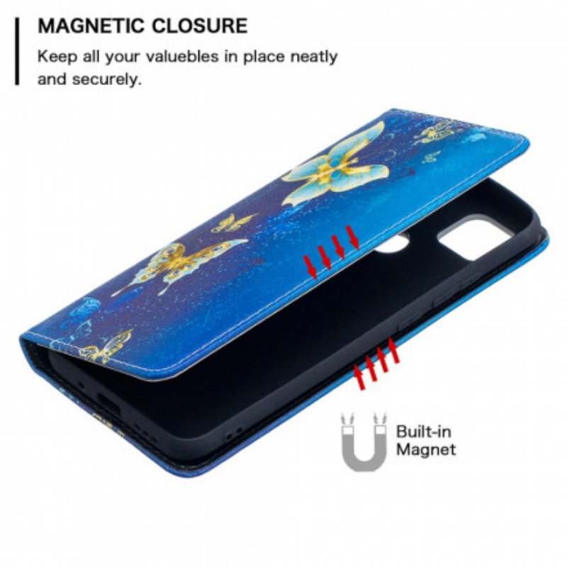 Folio-fodral Xiaomi Redmi 9C Läderfodral Färgglada Fjärilar