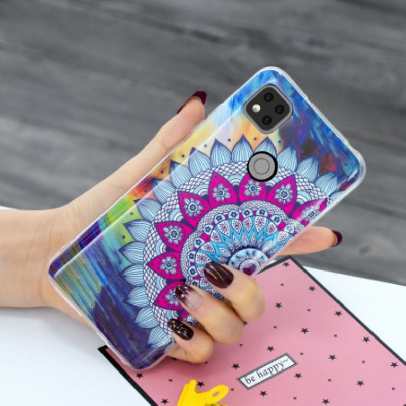Skal Xiaomi Redmi 9C Fluorescerande Färgglada Mandala