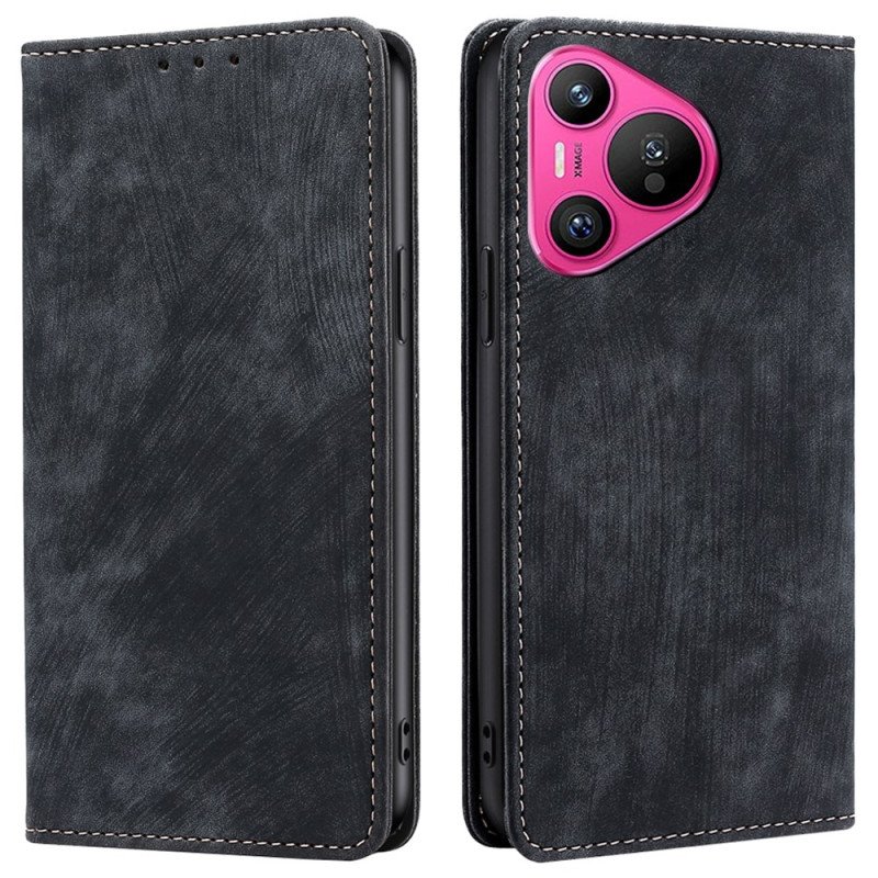Folio-fodral Huawei Pura 70 Faux Leather Mocka Style Rfid-blockering