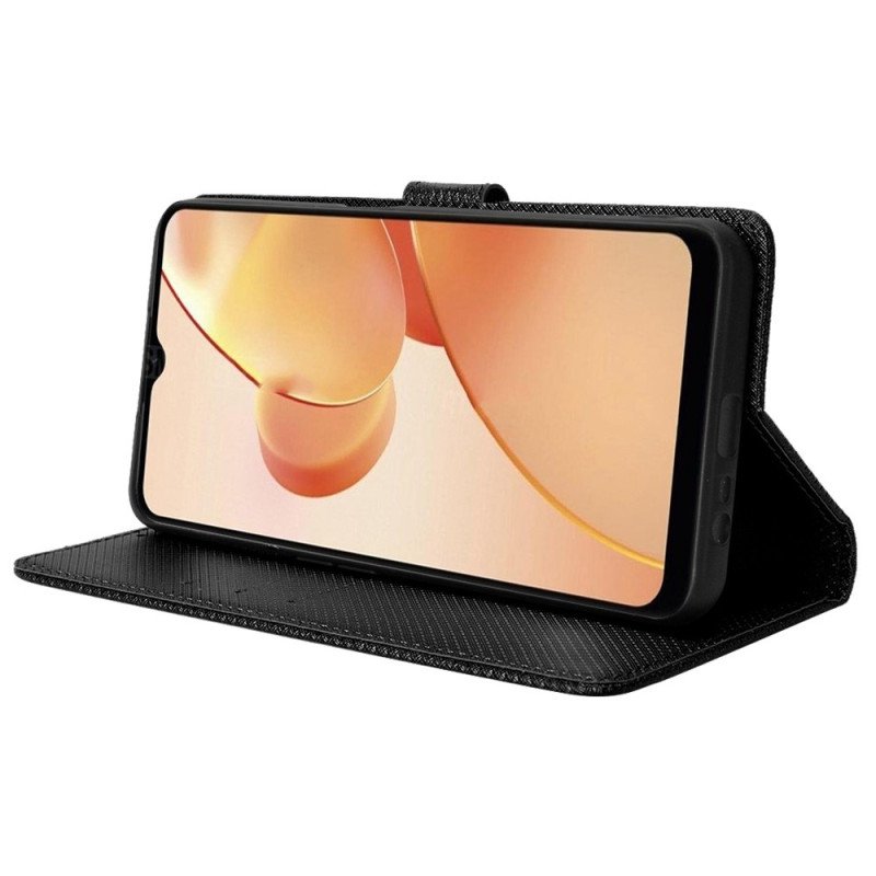 Folio-fodral Realme C31 Texturerad Effekt Med Rem