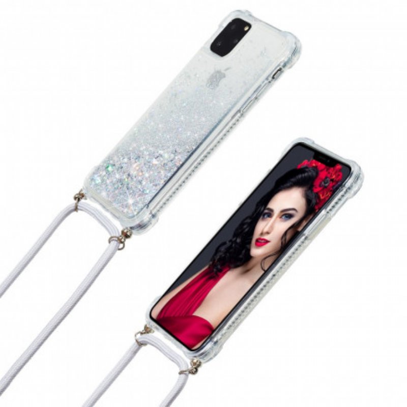 Mobilskal iPhone 11 Pro Max Paljetter Och Dragsko