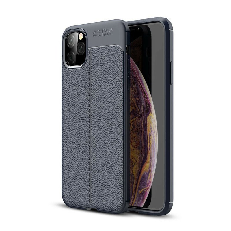 Skal iPhone 11 Pro Max Dubbel Linje Litchi Läder Effekt