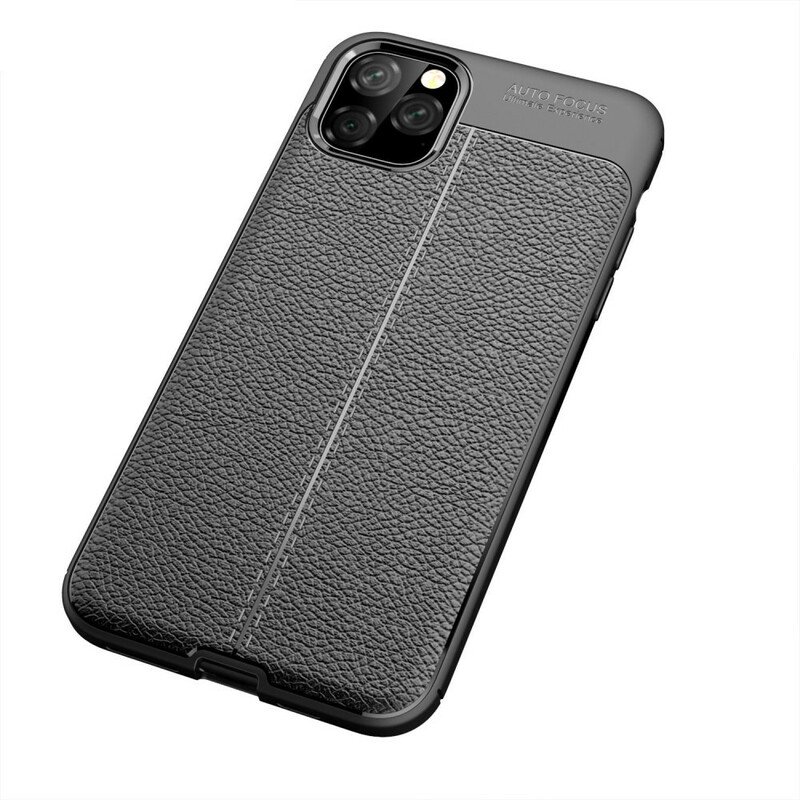 Skal iPhone 11 Pro Max Dubbel Linje Litchi Läder Effekt