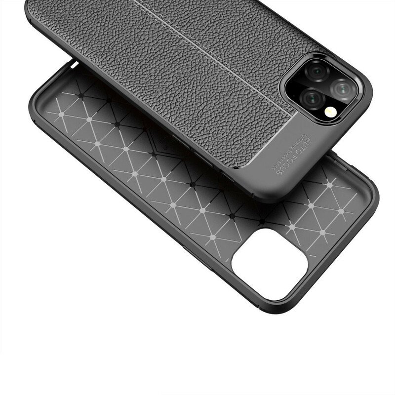 Skal iPhone 11 Pro Max Dubbel Linje Litchi Läder Effekt