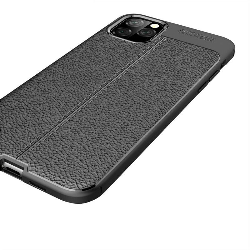 Skal iPhone 11 Pro Max Dubbel Linje Litchi Läder Effekt