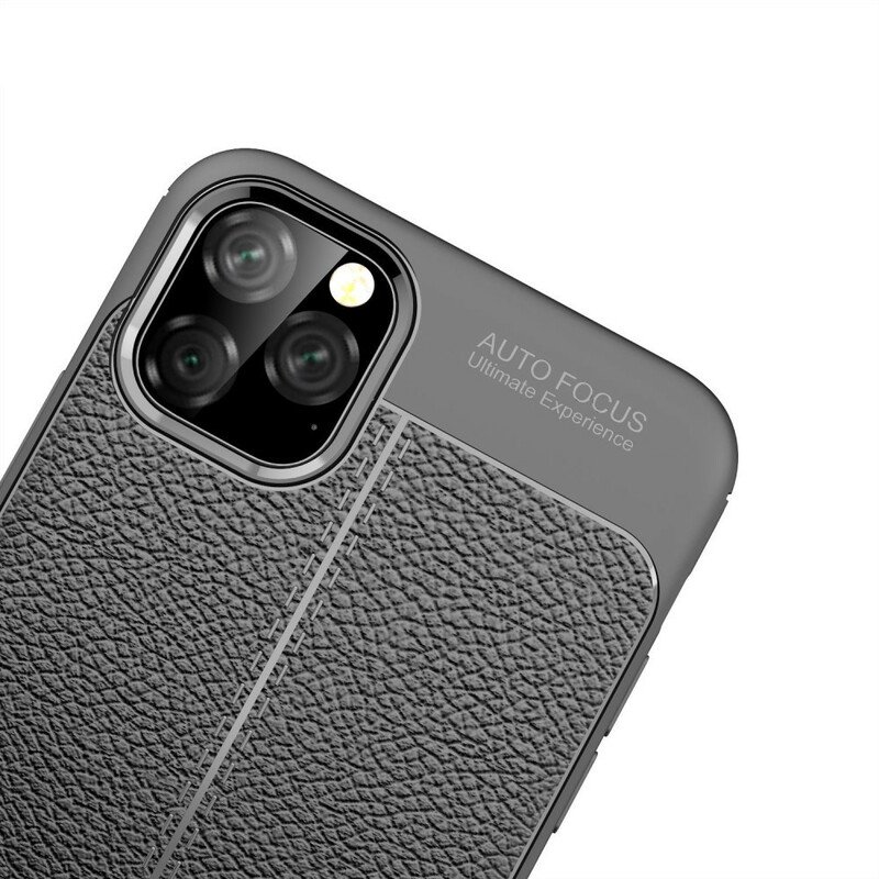 Skal iPhone 11 Pro Max Dubbel Linje Litchi Läder Effekt