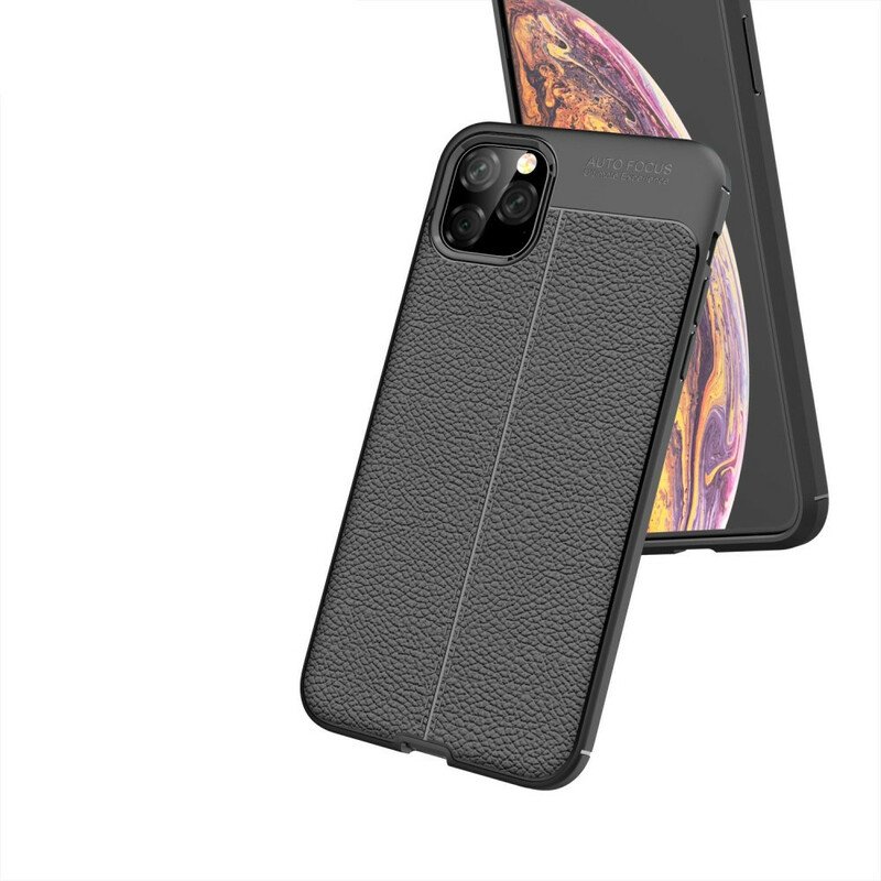 Skal iPhone 11 Pro Max Dubbel Linje Litchi Läder Effekt