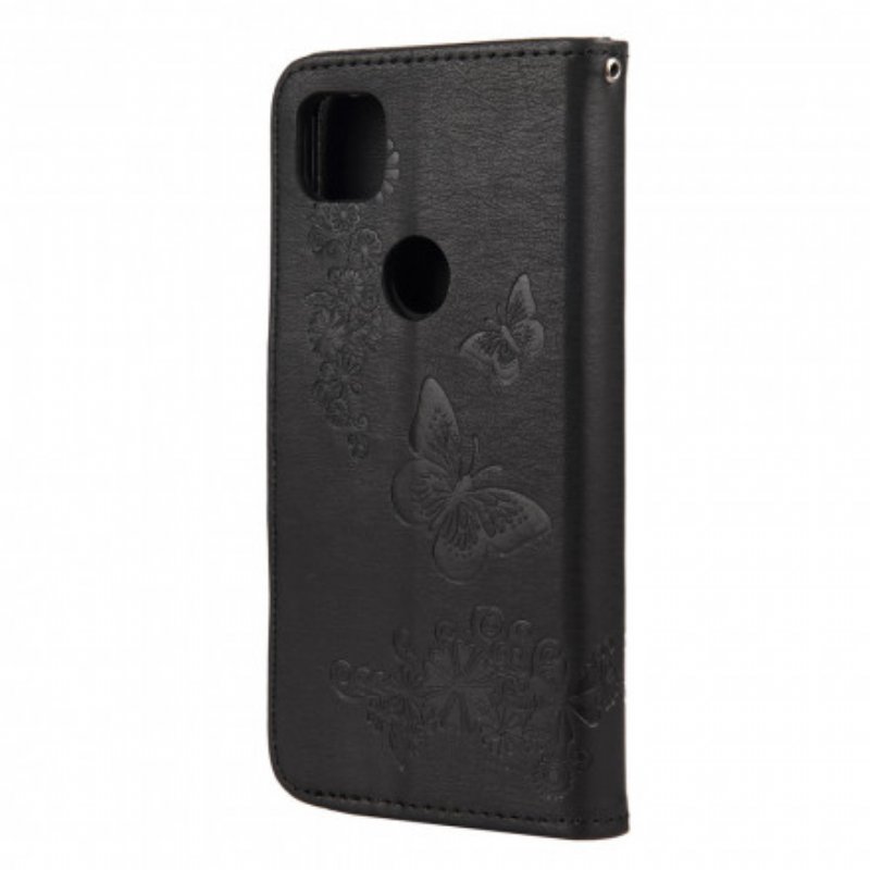Fodral Google Pixel 4A Endast Fjärilar Med Snöre