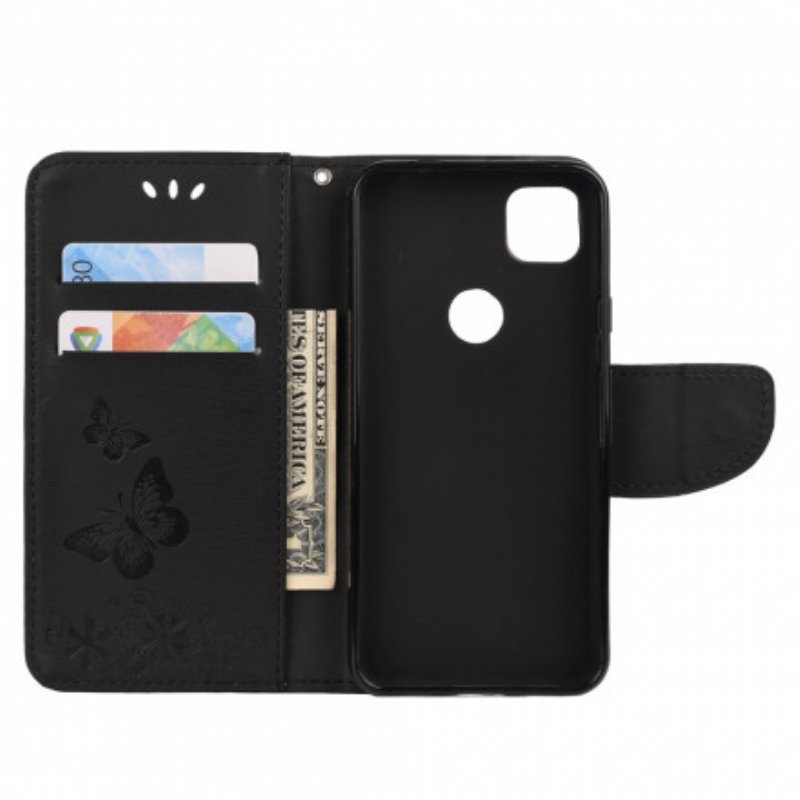 Fodral Google Pixel 4A Endast Fjärilar Med Snöre