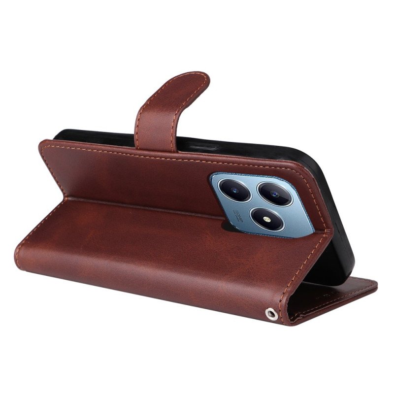 Fodral Realme C63 Enfärgad Lädereffekt