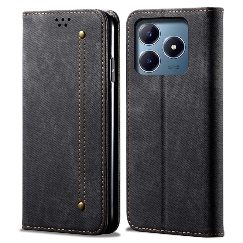 Folio-fodral Realme C63 Denimtyg