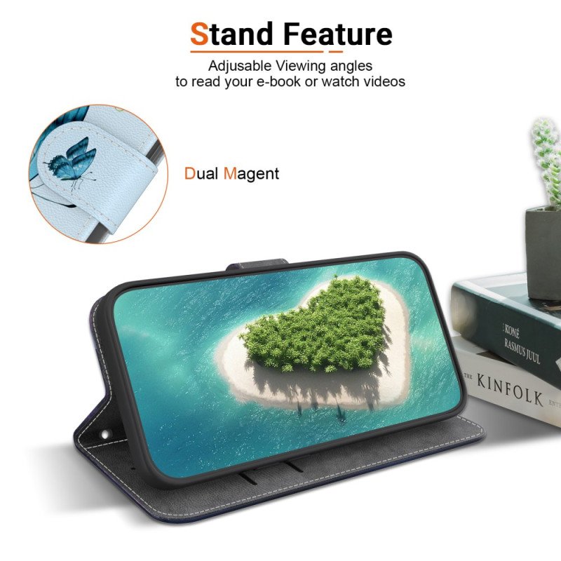 Läderfodral Realme C63 Telefonfodral Blått Landskap