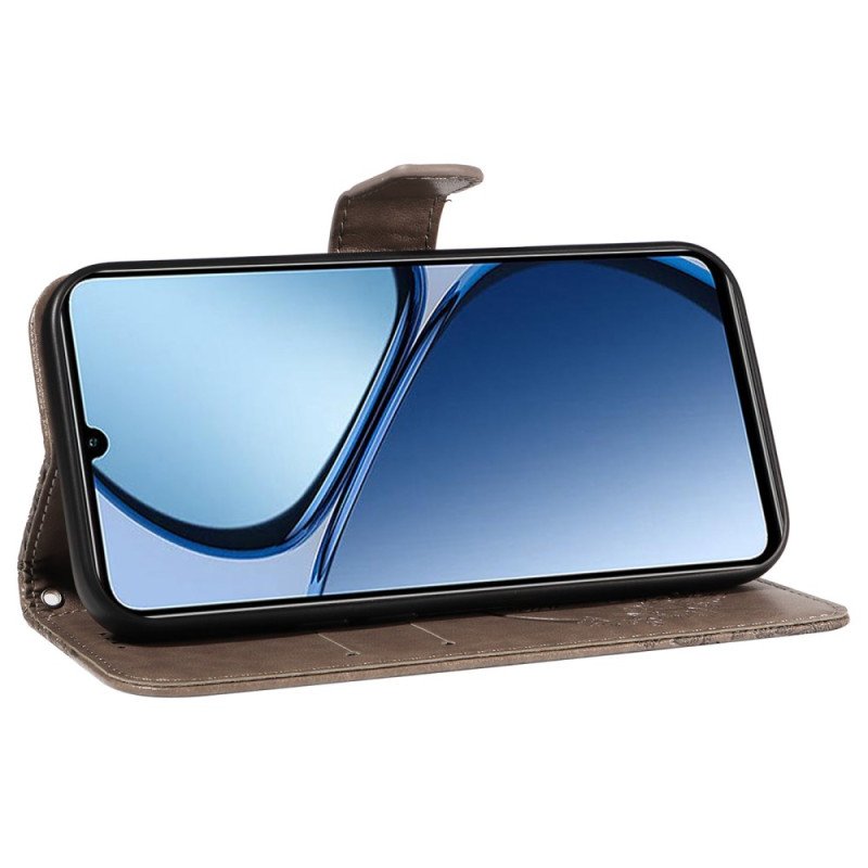 Läderskal Fodral Realme C63 Grafisk Fjäril