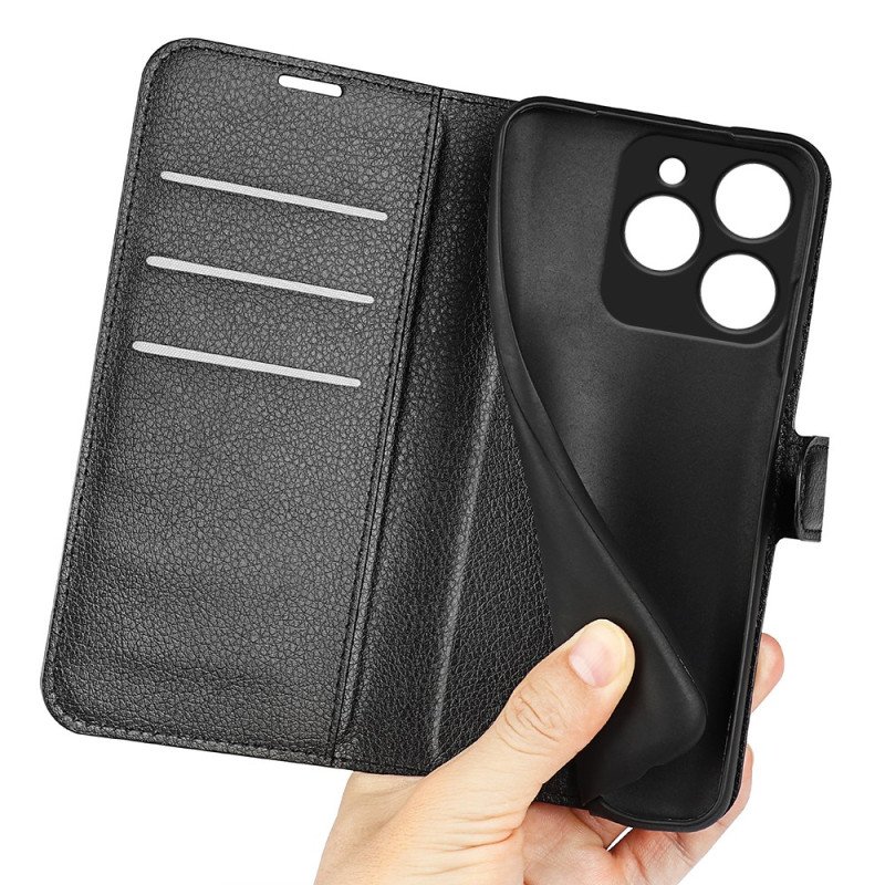 Skyddsfodral Realme C63 Klassisk Litchi-imitationsläder