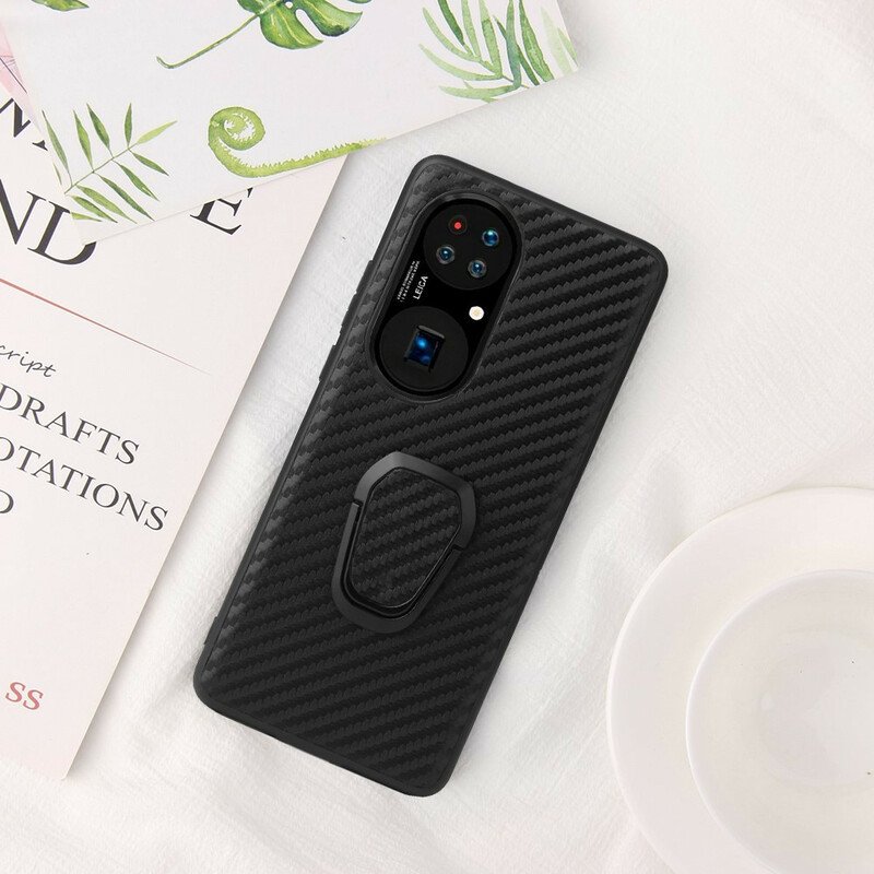 Skal Huawei P50 Pro Ring-stöd För Kolfiber