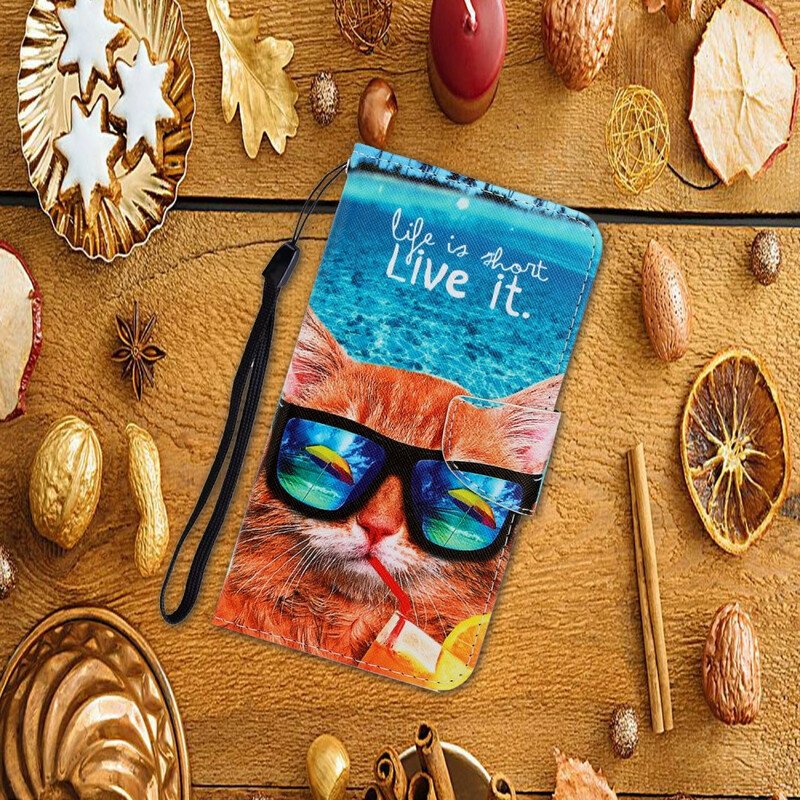 Fodral Huawei P40 Lite E Med Kedjar Cat Live It Strappy
