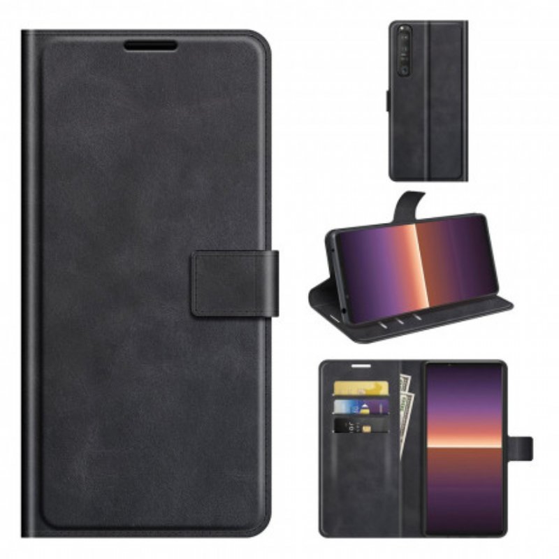 Fodral Sony Xperia 1 III Slimmad Extrem Lädereffekt