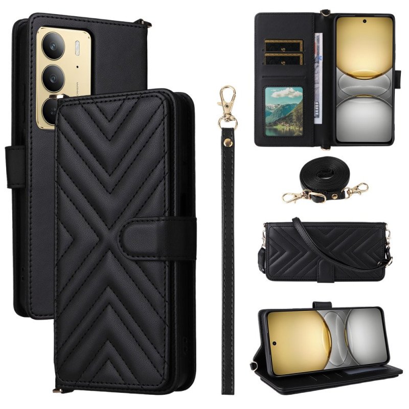 Fodral För Realme 14x 5g Premiumdesign Med Rem Och Axelrem