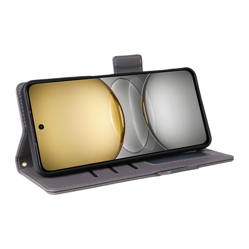 Läderskal Fodral Realme 14x 5g Litchi-konstläder Med Rem