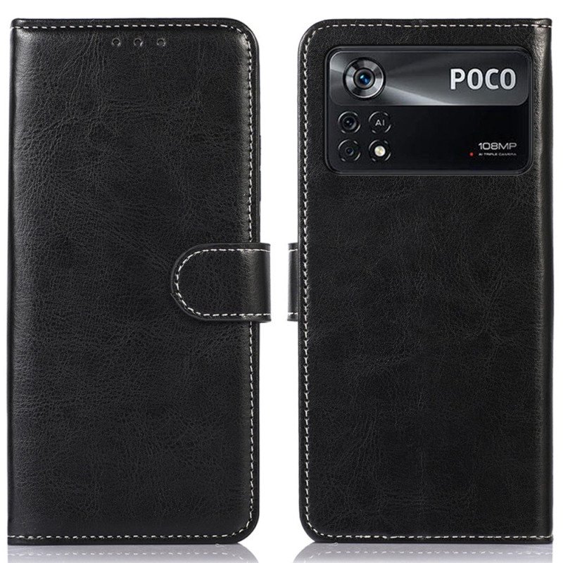 Fodral Poco X4 Pro 5G Couture Lädereffekt