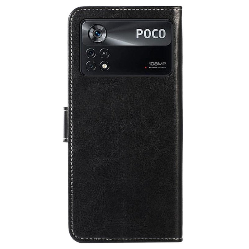 Fodral Poco X4 Pro 5G Couture Lädereffekt