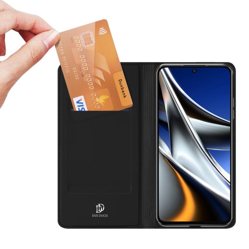 Folio-fodral Poco X4 Pro 5G Läderfodral Skin Pro Dux Ducis