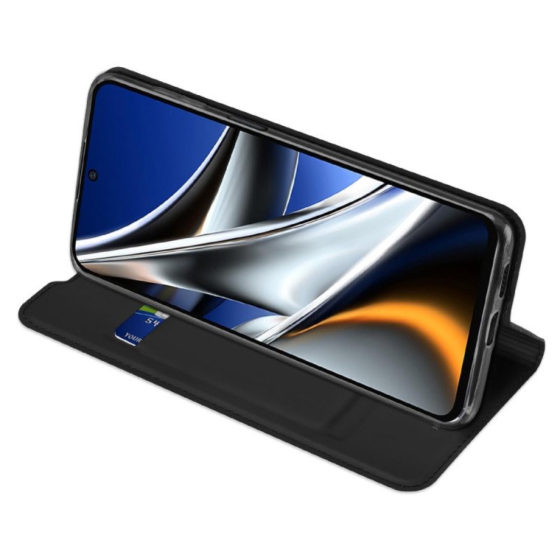 Folio-fodral Poco X4 Pro 5G Läderfodral Skin Pro Dux Ducis