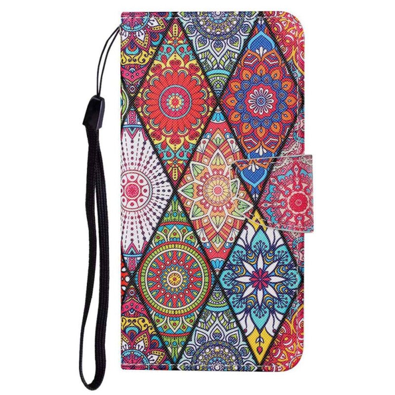 Folio-fodral Poco X4 Pro 5G Med Kedjar Strappy Patchwork