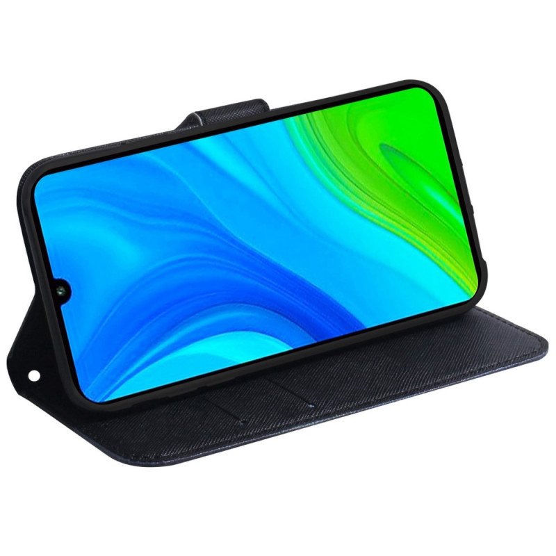 Folio-fodral Poco X4 Pro 5G Med Kedjar Svart Katt Vit Katt Med Rem