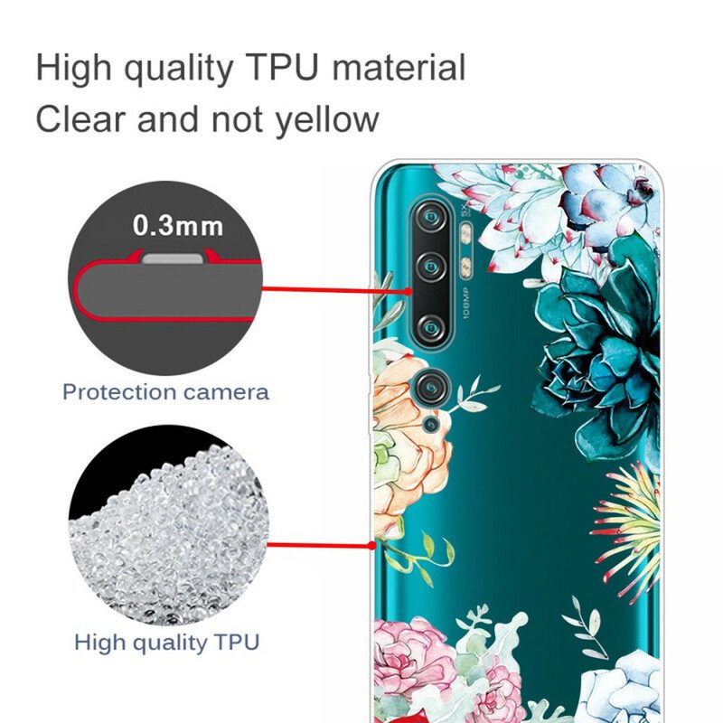 Skal Xiaomi Mi Note 10 / 10 Pro Sömlös Akvarell Blommor