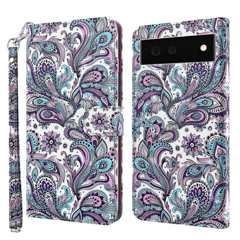 Folio-fodral Google Pixel 6 Blommor Mönster