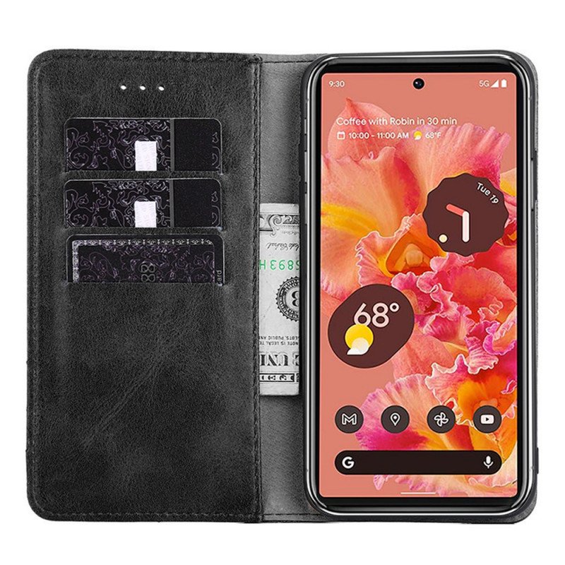 Folio-fodral Google Pixel 6 Läderfodral Stil Lädernit