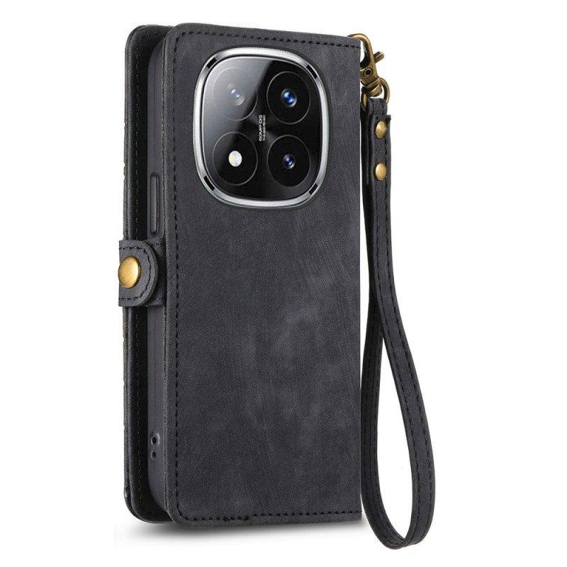 Fodral Xiaomi Redmi Note 14 Pro Plus 5g Plånbok Med Geometriska Linjer