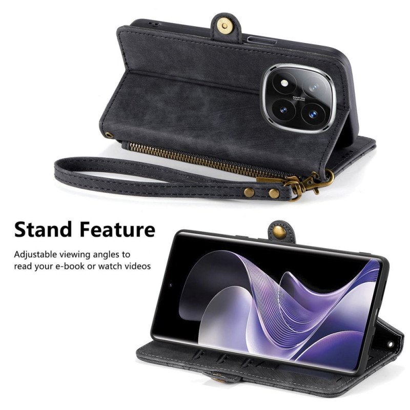 Fodral Xiaomi Redmi Note 14 Pro Plus 5g Plånbok Med Geometriska Linjer