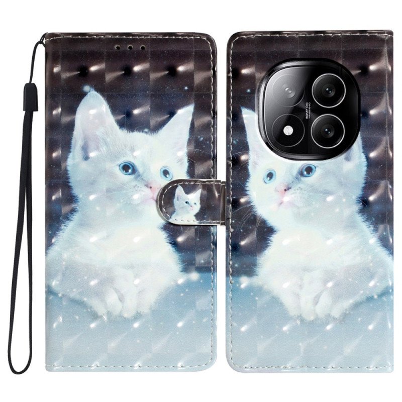 Fodral Xiaomi Redmi Note 14 Pro Plus 5g Vit Katt 3d