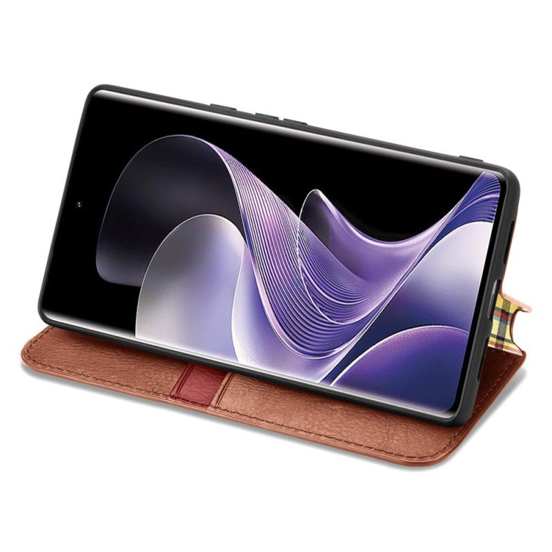 Folio-fodral Xiaomi Redmi Note 14 Pro Plus 5g Fris Med Mockaeffekt