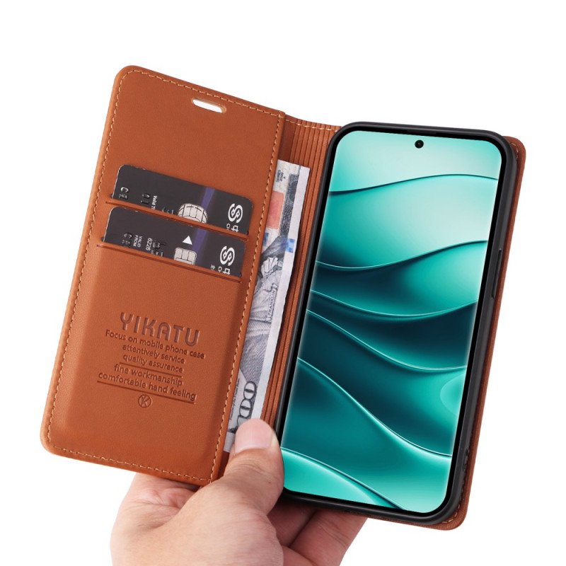 Folio-fodral Xiaomi Redmi Note 14 Pro Plus 5g Yikatu Konstläder