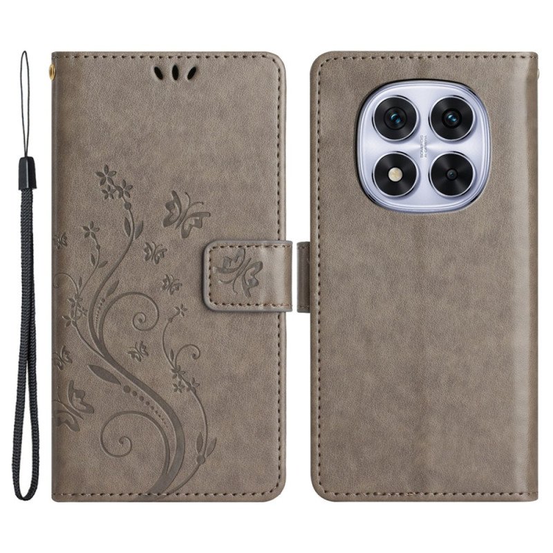 Läderfodral Xiaomi Redmi Note 14 Pro Plus 5g Telefonfodral Blommig