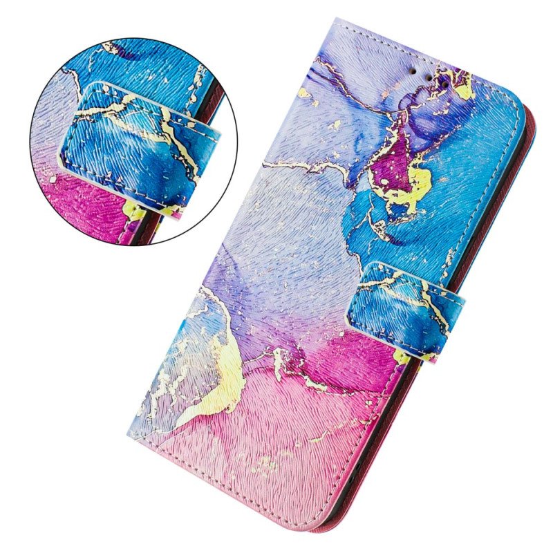 Läderskal Fodral Xiaomi Redmi Note 14 Pro Plus 5g Flerfärgat Marmormönster