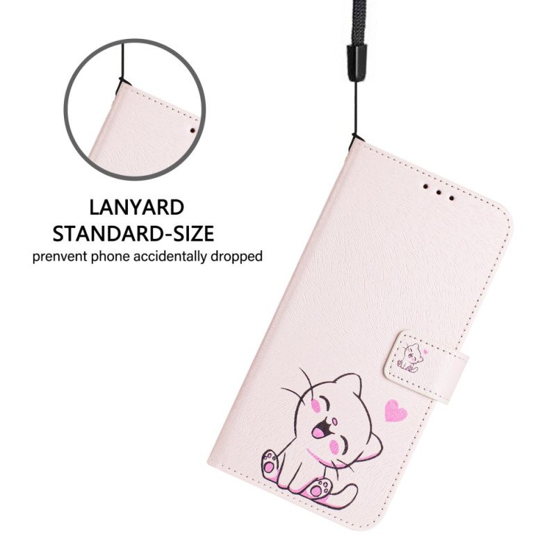 Läderskal Fodral Xiaomi Redmi Note 14 Pro Plus 5g Sött Kattmönster