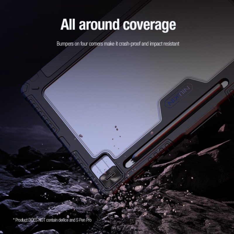 Samsung Galaxy Tab S10 Fe Plus Nillkin-stötfångare Med Origami-stativ Och Glidande Skydd