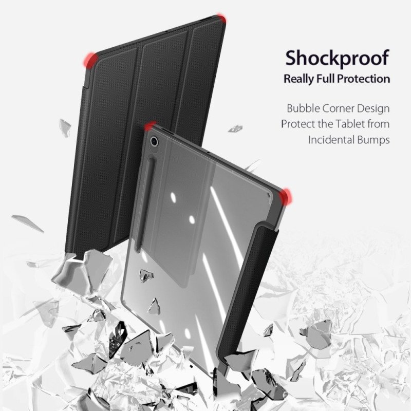 Samsung Galaxy Tab S10 Fe Plus Transparent Baksida Med Tre Paneler