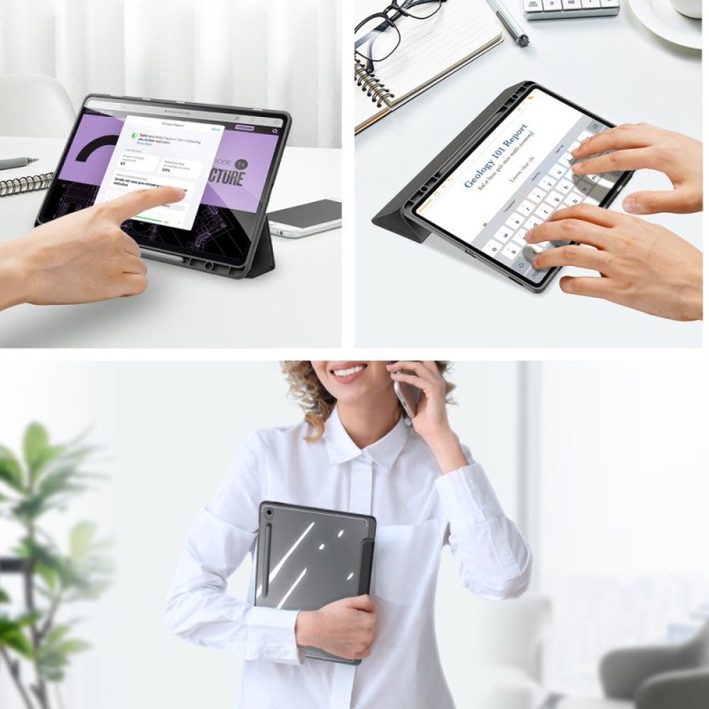 Samsung Galaxy Tab S10 Fe Plus Transparent Baksida Med Tre Paneler