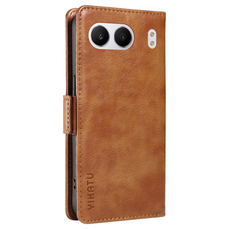 Folio-fodral Oneplus Nord 4 Telefonfodral Yikatu Litchikonstläder