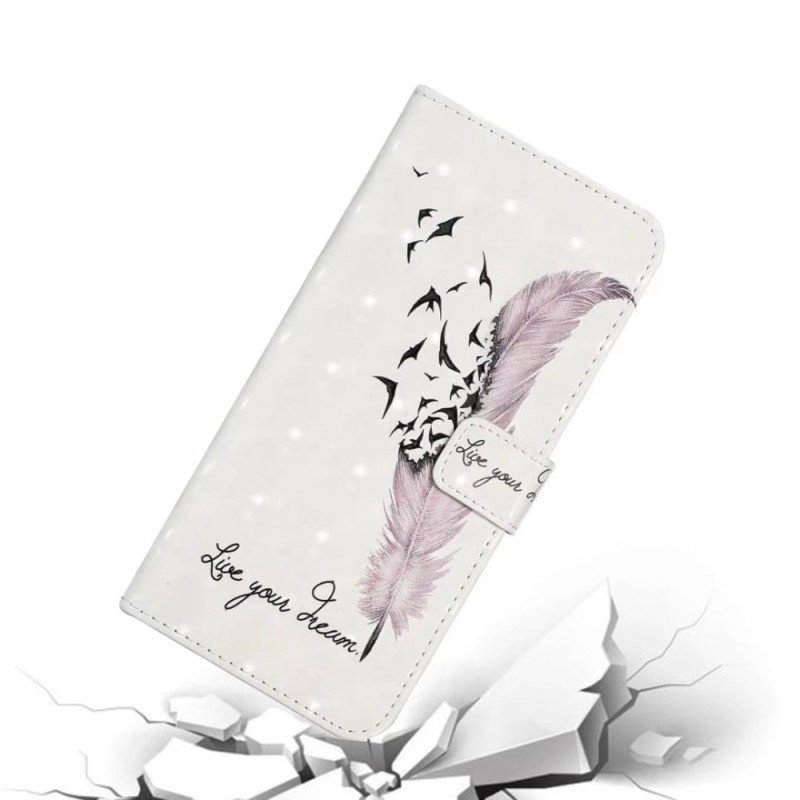 Läderfodral Oneplus Nord 4 Telefonfodral 3d Rosa Fjäder