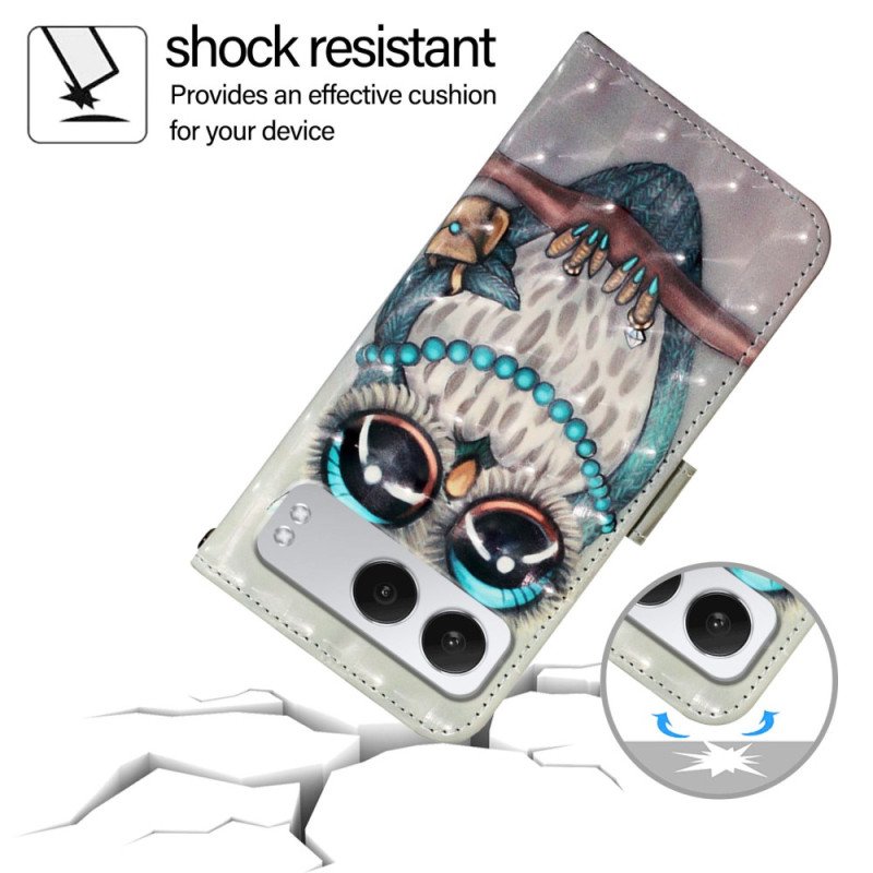 Läderfodral Oneplus Nord 4 Telefonfodral Grå Uggla