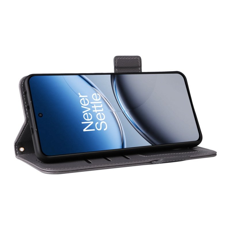 Läderfodral Oneplus Nord 4 Telefonfodral Litchitexturerad Rem