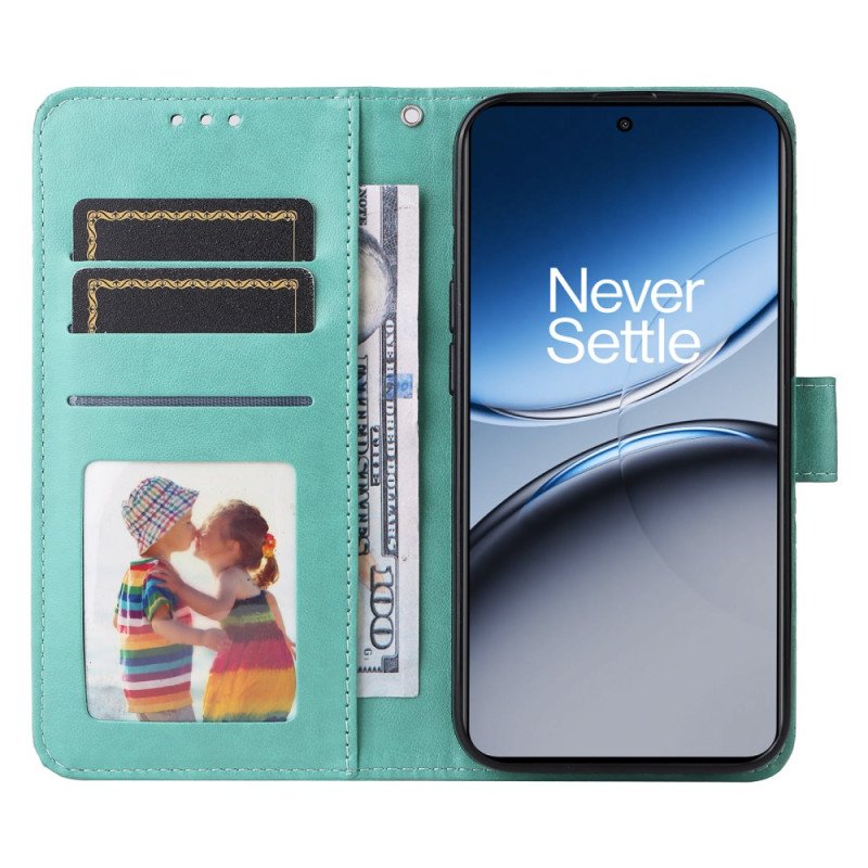 Läderfodral Oneplus Nord 4 Telefonfodral Solrosmönstrad Rem