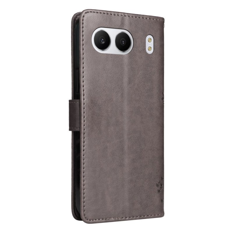 Läderfodral Oneplus Nord 4 Telefonfodral Träd Och Katt