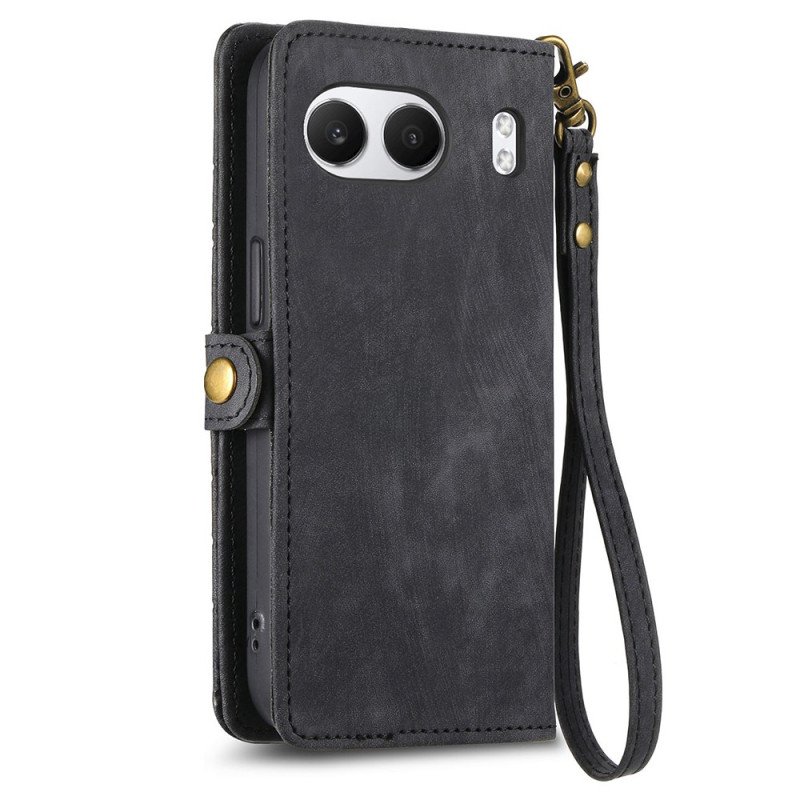 Läderskal Fodral Oneplus Nord 4 Plånbok Med Geometriskt Mönster